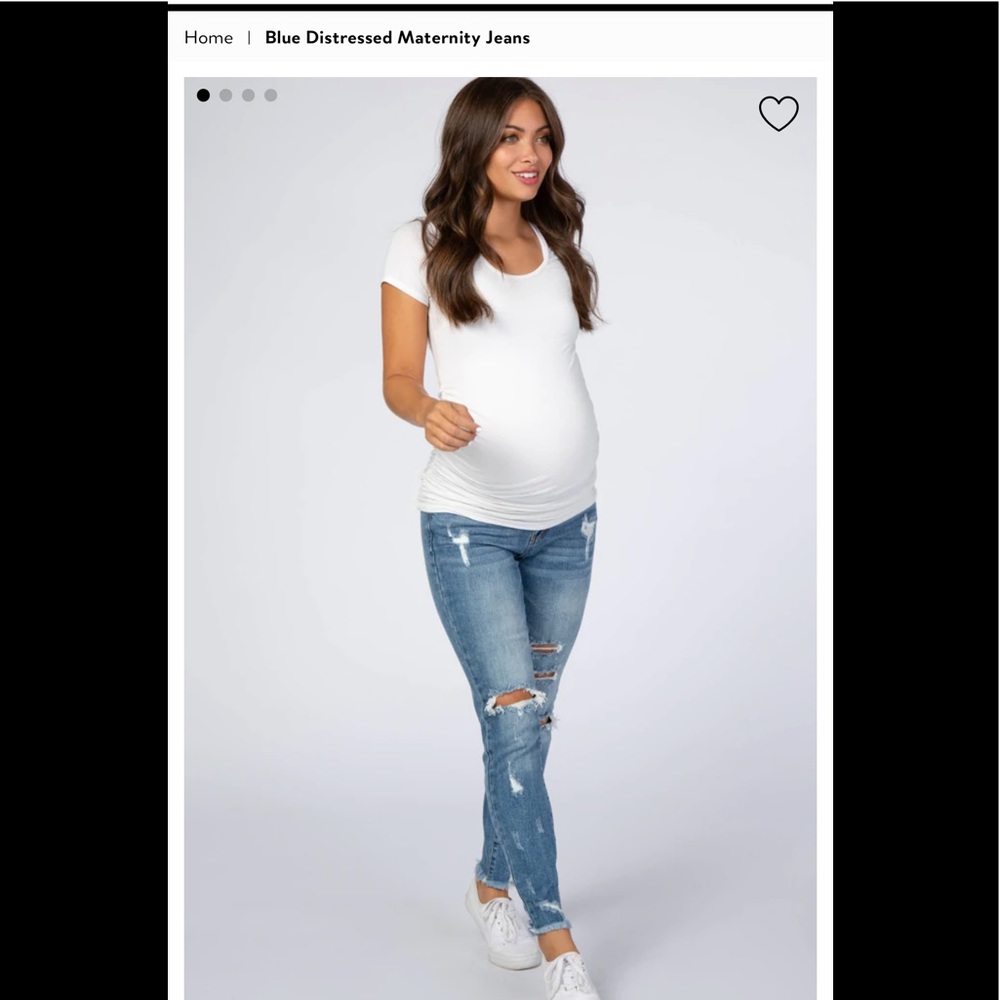 Pink Blush distressed maternity jeans size 28- wore once